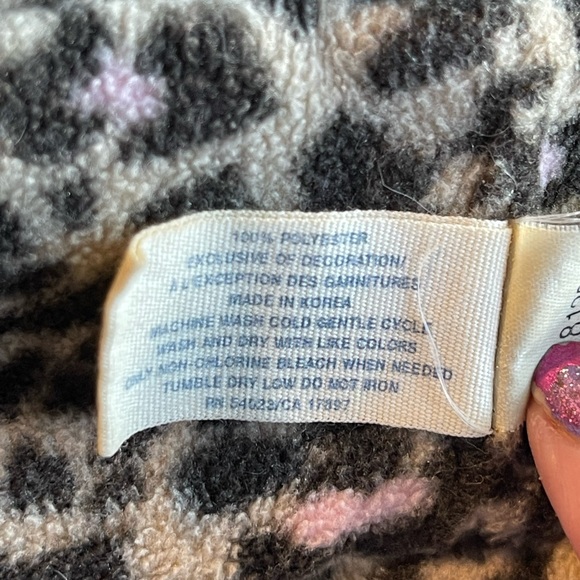 Hat fleece leopard skin vtg Machine washable Unisex - Picture 3 of 3